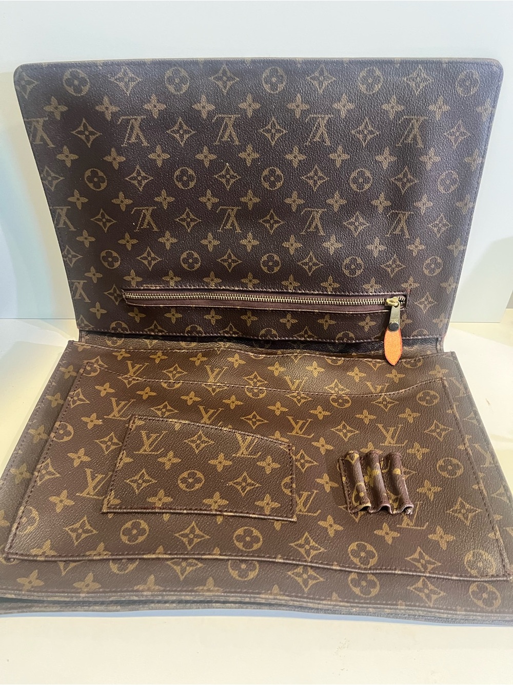 Louis Vuitton Monogram Canvas Document Folio in Brown and Tan